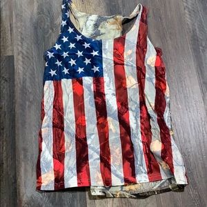 American flag/camo tank top